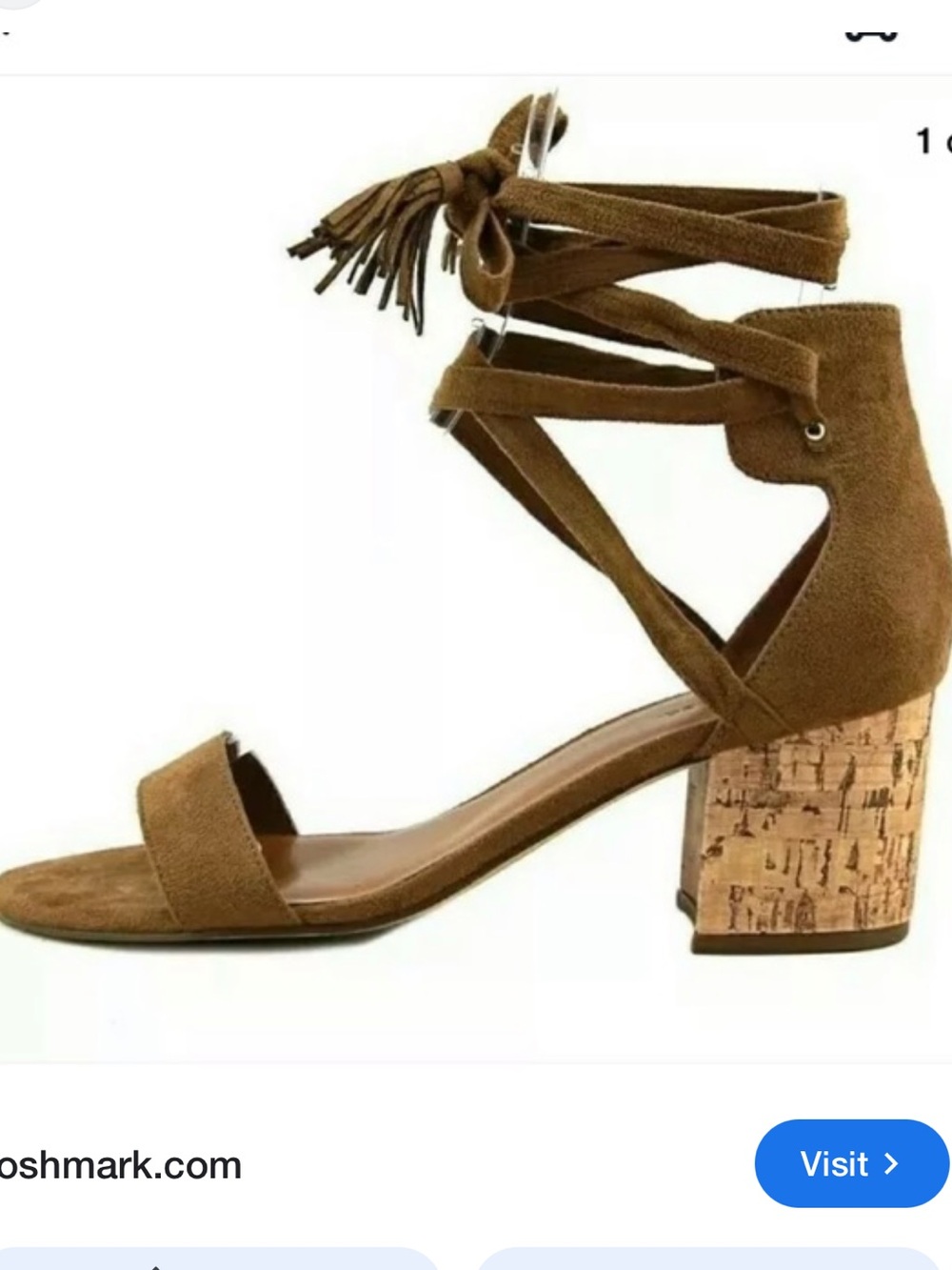 Indigo road faux suede brown tassel Elisa ankle strap sandals size 9